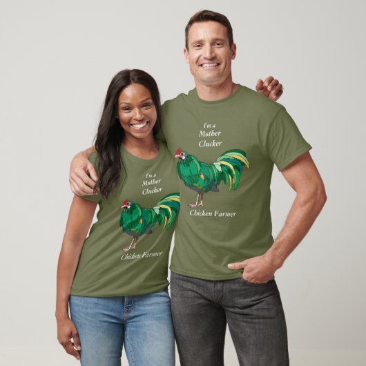 T-shirt Drôle Mère Clucker Poulet Agricole Poulet Vert (Unisexe)