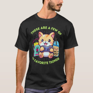 T-shirt Drôle Mes Choses Préférées Chat Joueur Boba & Les