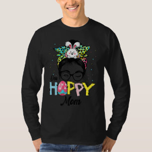 T-shirt Drôle Messy Bun Cheveux One Hoppy Maman Bunny Happ