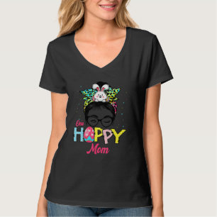 T-shirt Drôle Messy Bun Cheveux One Hoppy Maman Bunny Happ