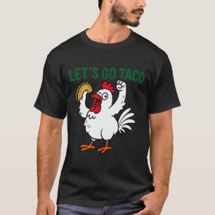 T-shirt Drôle Mexicain Poulet Tee Rooster Design Avec Lais