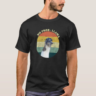 T-shirt Drôle Mignon Alpaca Pas De Problème Llama Vintage