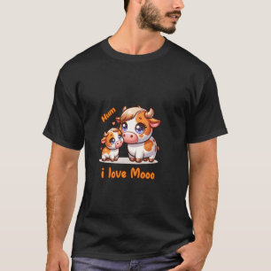 T-shirt drôle mignon animal pour femmes et filles vache mè
