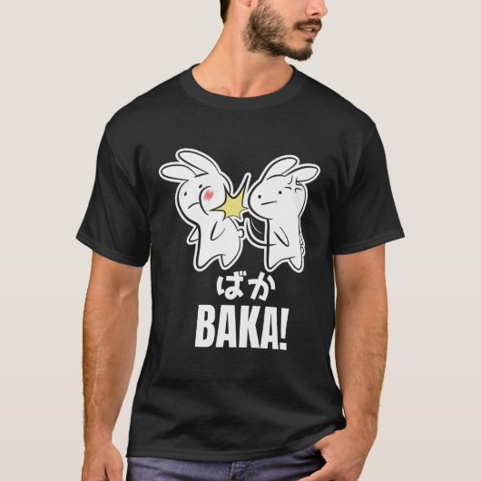 T-shirt Drôle mignon Anime Baka Lapin Lapin Slap Baka Japo (Devant)