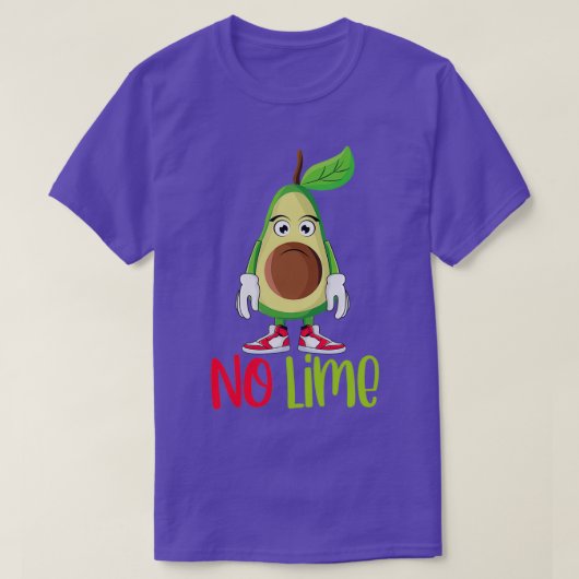 T-shirt Drôle mignon Avocado Guacamole Pas de chaux (Design devant)
