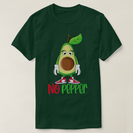 T-shirt Drôle mignon Avocado Guacamole Pas de poivre (Design devant)