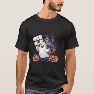 T-shirt Drôle mignon Boo Fantôme Citrouille Éffrayant Mais