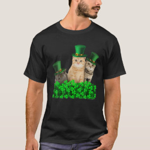 T-shirt Drôle Mignon Chat Saint Patrick Jour Heureux St Ca