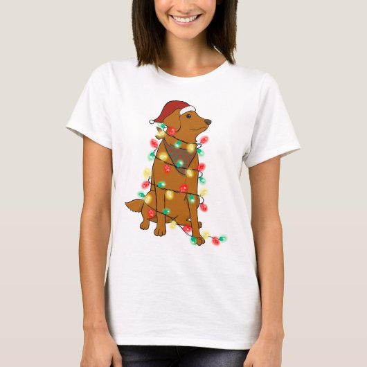 T-shirt Drôle mignon chien de Noël (Devant)