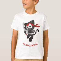 Drôle mignon de Meowssassin de chat de Ninja