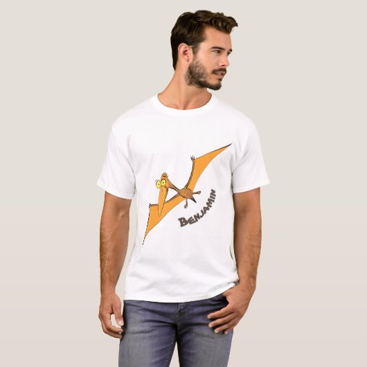 T-shirt Drôle mignon dessin animé de pterodactyle volant o (Devant entier)