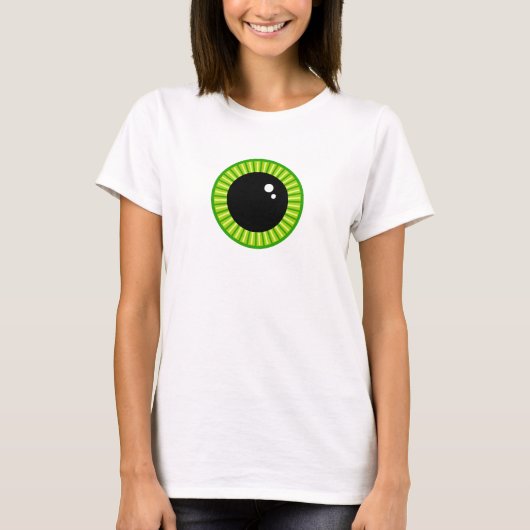 T-shirt Drôle mignon Eyeball vert (Devant)