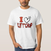 T-shirt Drôle mignon J'aime Ketchup (Devant)