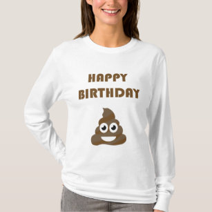 T-shirt Drôle mignon Joyeux fête d'anniversaire Poop Emoji