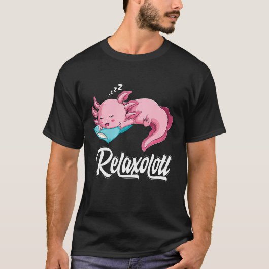 T-shirt Drôle mignon Lazy Axolotl Relaxolotl Sleep Nap Men (Devant)