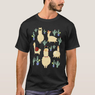 T-shirt Drôle mignon Llama Squad Photo Poche