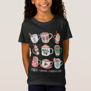 T-Shirt Drôle mignon Mugs de Noël Boire du café de cacao c
