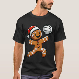T-shirt Drôle mignon pain d'épices homme volleyball Noël K