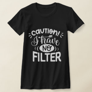 T-shirt Drôle mignon phrase l Attention l noir blanc