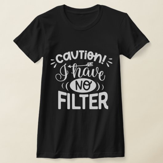 T-shirt Drôle mignon phrase l Attention l noir blanc (Poser)
