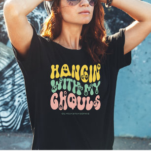 T-shirt Drôle mignon Rétro Halloween Ghouls Nom personnali