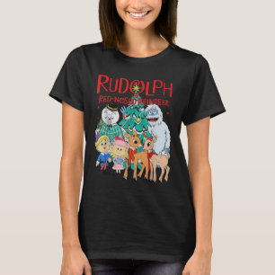 T-shirt Drôle Mignon Rudolph Le Renne au Nez Rouge Noël