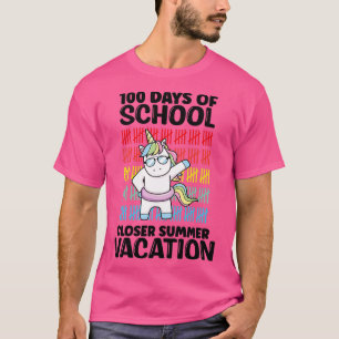 T-shirt Drôle Mignonne 00 Jours D'École Plus Près Vacatio 