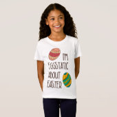 T-Shirt Drôle Mignonne Citation Humoristique Pâques Eggsta (Devant entier)