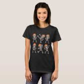 T-shirt Drôle Mignonne Danser Squelette Halloween Garçons (Devant entier)
