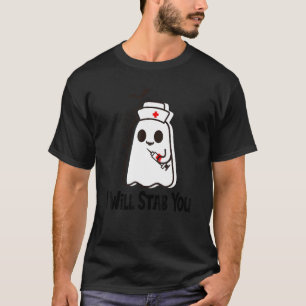 T-shirt Drôle Mignonne Halloween Ghost Nurse Je Te Te Tire