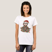T-shirt Drôle Mignonne Noël Sloth (Devant entier)