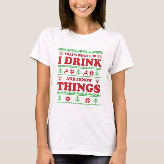 T-shirt Drôle moche chandail de Noël dit whiskey (Devant)