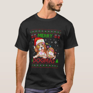 T-shirt Drôle moche Joyeux Dogmas Beagle Noël Chien Père N