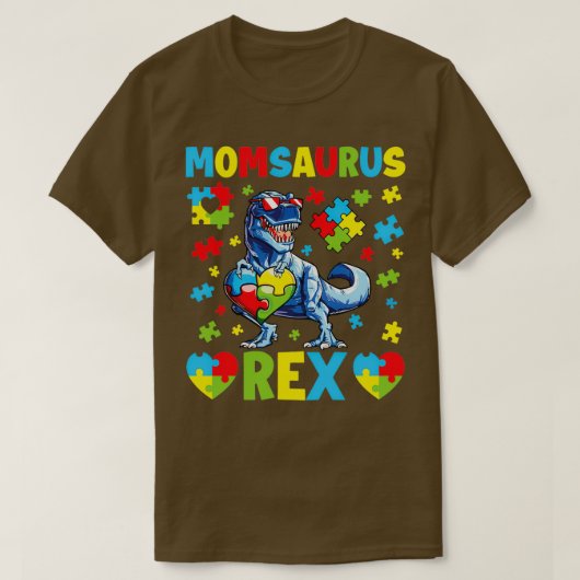 T-shirt Drôle Momsaurus Sensibilisation sur l'autisme Jour (Design devant)