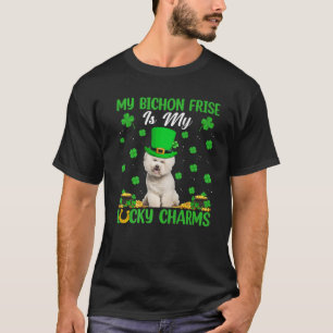 T-shirt Drôle Mon Bichon Frise Est Mon Chance Charms St Pa