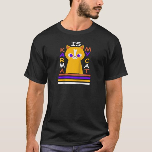 T-shirt drôle mon chat comme Me Et Karma Vibe Raglan Baseb (Devant)
