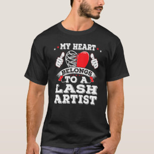 T-shirt Drôle Mon cœur appartient à un artiste de cils Sai