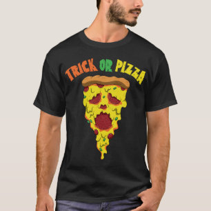 T-shirt Drôle Monstre Slice De Pepperoni Pizza Halloween F