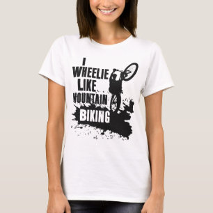 T-shirt Drôle MTB Riding Wheelie Comme VTT Kids