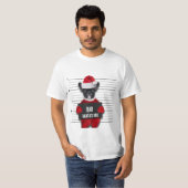 T-shirt Drôle Mugshot de Noël Mauvais Chien Père Noël (Devant entier)