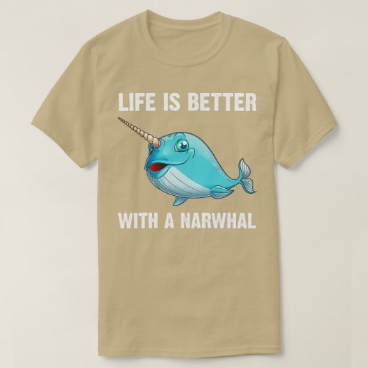 T-shirt Drôle Narwhal Sea Whale Fish Ocean 4 (Design devant)