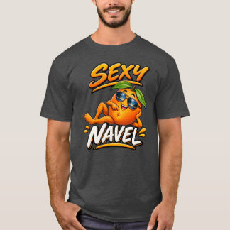T-shirt drôle navel sexy orange