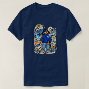 T-shirt drôle 'Né fatigué' pour adultes épuisés