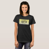 T-shirt Drôle NJ State Vanity License Plate EXIT 14 (Devant entier)
