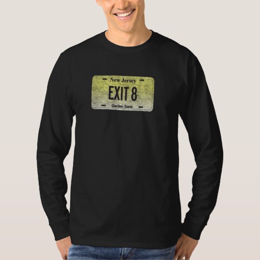 T-shirt Drôle Nj State Vanity Plate Exit 8 (Devant)