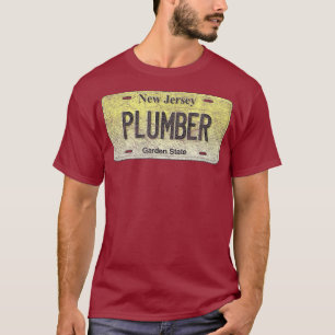 T-shirt Drôle NJ State Vanity Plate PLUMBER