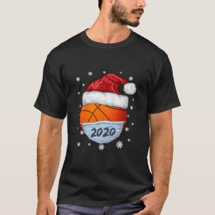 T-shirt Drôle Noël 2020 Basketball Père Noël Porter