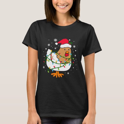 T-shirt Drôle Noël Adulte Poulet Avec (Devant)