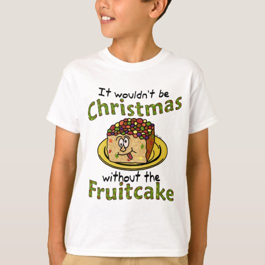 T-shirt Drôle Noël Cartoon Fruitcake (Devant)