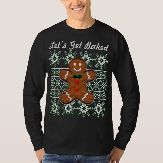 T-shirt Drôle Noël Cookie Gingerbread Homme Let's Get B (Devant)